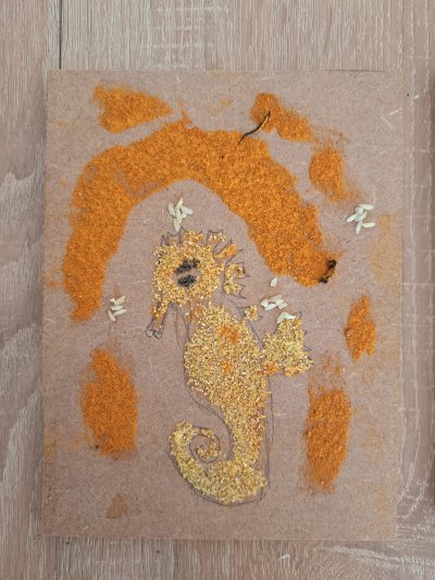 Zajęcia plastyczne - mozaiki z artykułów spożywczych